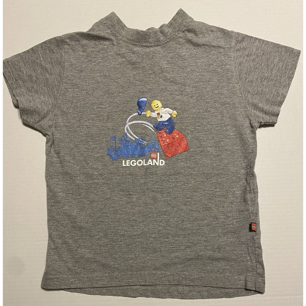 Rare Authentic Legoland Kids 3 - 4 Years T-Shirt 3/4 Toddler 3T 4T Gray LEGO Tee